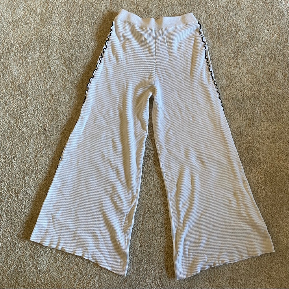 Zara High Rise Wide Leg Ribbed Knit Pants - Picture 9 of 11